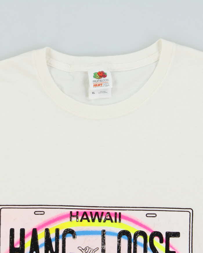 Vintage 1990s Hang Loose Hawaii License Plate Heavyweight Crewneck T-Shirt - XL