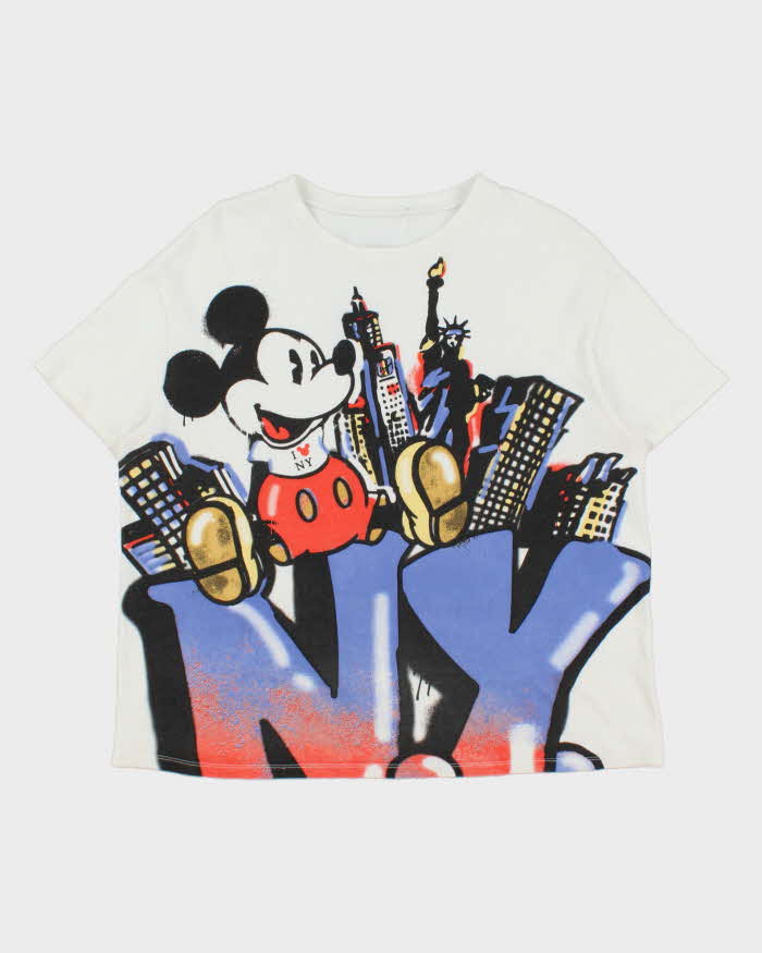 Vintage 1990s Mickey Mouse New York Graffiti Heavyweight Boxy Crewneck T-Shirt - L