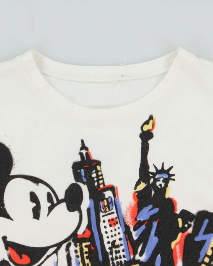 Vintage 1990s Mickey Mouse New York Graffiti Heavyweight Boxy Crewneck T-Shirt - L