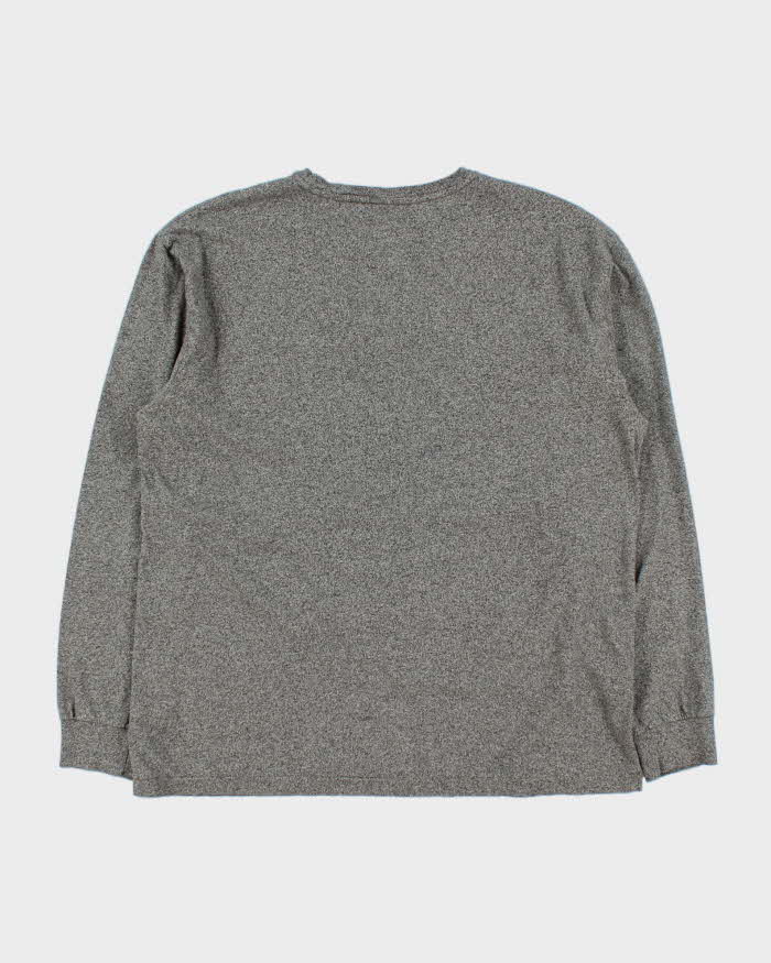 Vintage Polo Ralph Lauren Marl Grey Midweight Long Sleeve Pocket T-Shirt - M