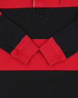 Vintage Hugo Boss Heavyweight Striped 'Dobby' Long Sleeve Rugby Shirt - M
