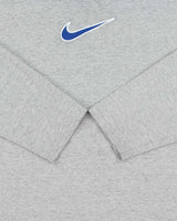 Vintage Y2K 00s Nike Marl Grey Embroidered Centre Swoosh Silver Tag Made In Canada Long Sleeve Crewneck T-Shirt - L