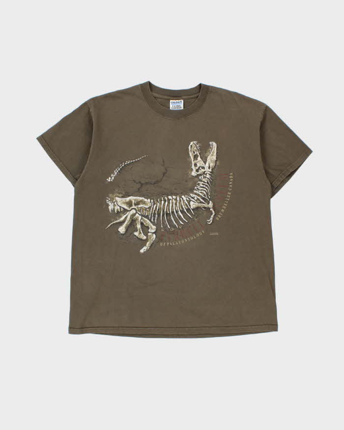 Vintage 1999 Royal Tyrell Museum Khaki Heavyweight Crewneck T-Shirt - XL