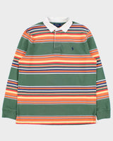 Vintage Polo Ralph Lauren Striped Classic Fit Long Sleeve Rugby Shirt - L