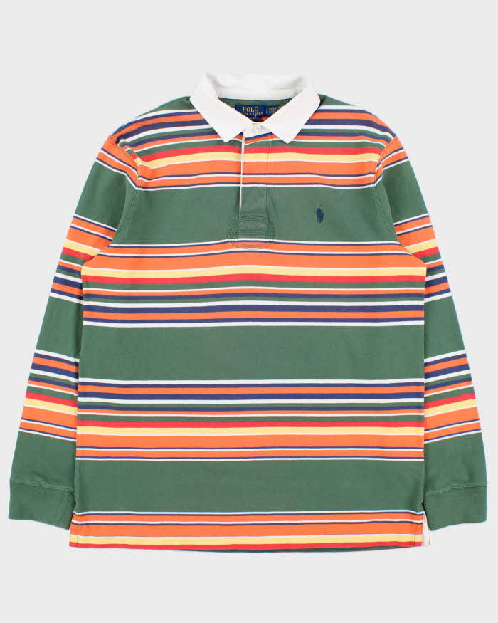 Vintage Polo Ralph Lauren Striped Classic Fit Long Sleeve Rugby Shirt - L