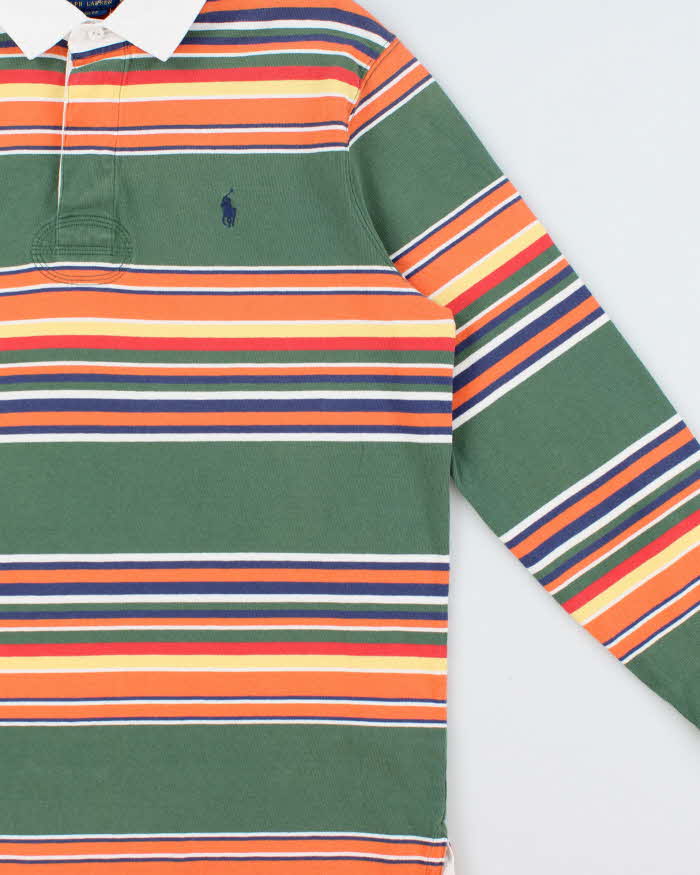 Vintage Polo Ralph Lauren Striped Classic Fit Long Sleeve Rugby Shirt - L