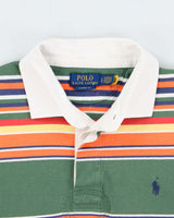Vintage Polo Ralph Lauren Striped Classic Fit Long Sleeve Rugby Shirt - L
