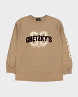 Vintage Y2K 00s Wayne Gretzky's Hockey Royalty Khaki Heavyweight Long Sleeve Crewneck T-Shirt - M
