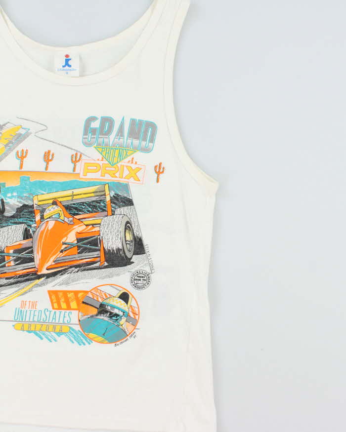 Vintage 1989 K.Telfer Phoenix Arizona Grand Prix Single Stitch Made In USA Tank Top Vest - M