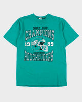 DS Vintage 1989 Saskatchewan Rough Riders Grey Cup Champions CFL Single Stitch Made In USA Crewneck T-Shirt - M