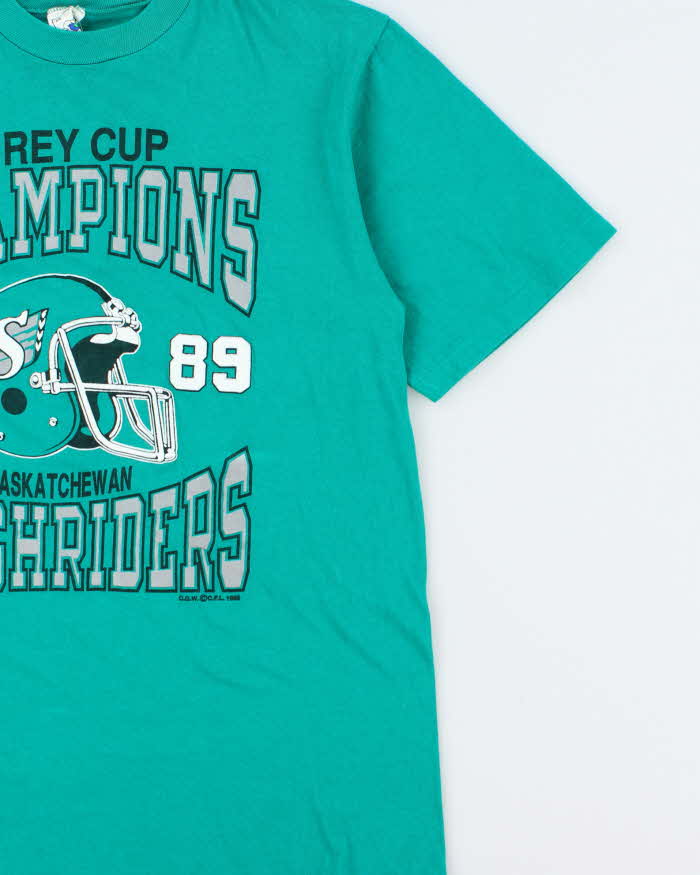 DS Vintage 1989 Saskatchewan Rough Riders Grey Cup Champions CFL Single Stitch Made In USA Crewneck T-Shirt - M