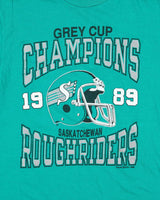DS Vintage 1989 Saskatchewan Rough Riders Grey Cup Champions CFL Single Stitch Made In USA Crewneck T-Shirt - M