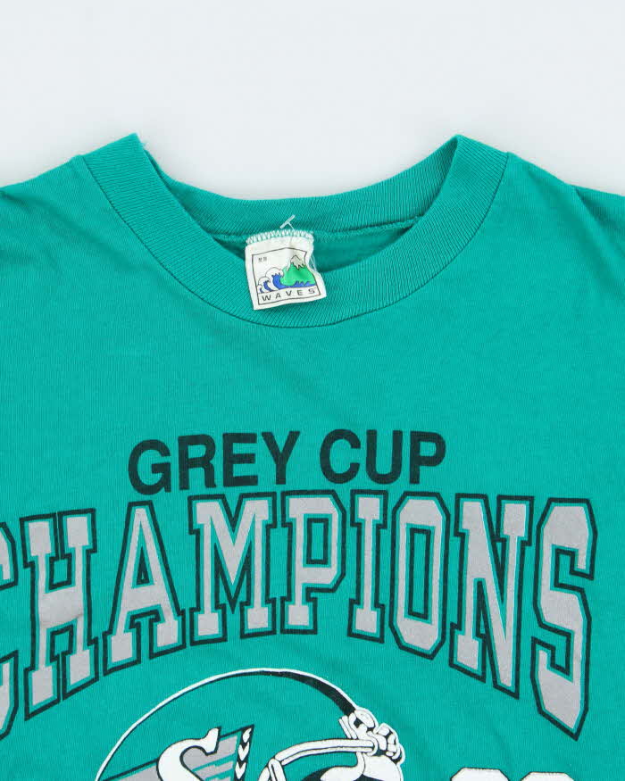 DS Vintage 1989 Saskatchewan Rough Riders Grey Cup Champions CFL Single Stitch Made In USA Crewneck T-Shirt - M