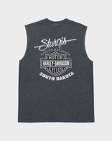 Vintage Harley Davidson Marl Grey Heavyweight Made In USA 'Sturgis' Sleeveless Crewneck T-Shirt - L