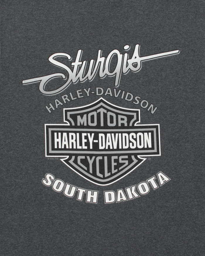 Vintage Harley Davidson Marl Grey Heavyweight Made In USA 'Sturgis' Sleeveless Crewneck T-Shirt - L