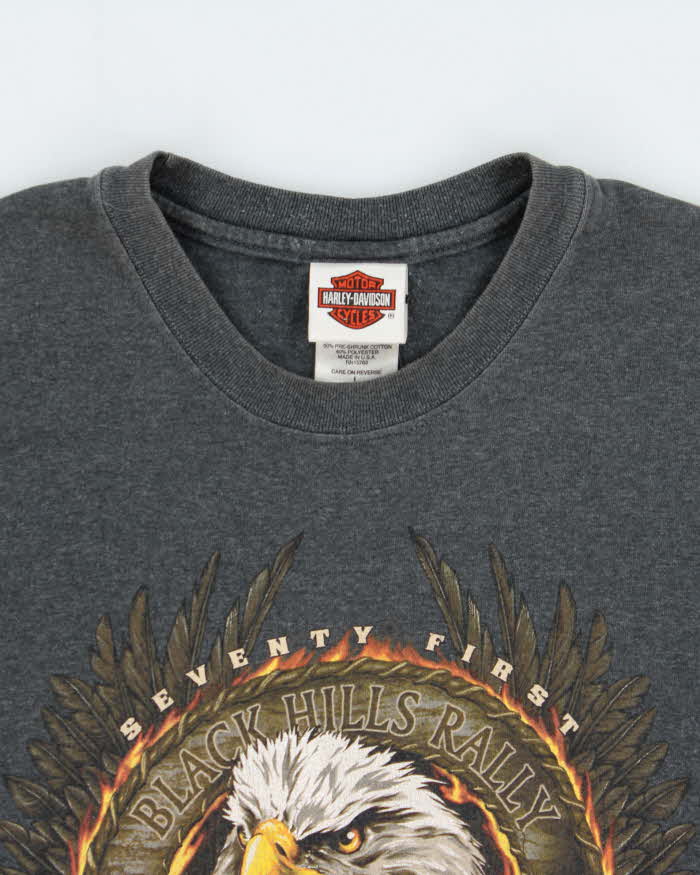 Vintage Harley Davidson Marl Grey Heavyweight Made In USA 'Sturgis' Sleeveless Crewneck T-Shirt - L