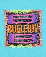 Vintage 1990s Bugle Boy Aqua Blue Heavyweight Single Stitch Made In USA Crewneck T-Shirt - L
