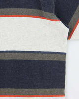 Vintage 1990s Northern Elements Heavyweight Striped Crewneck Waffle T-Shirt - L