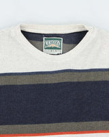 Vintage 1990s Northern Elements Heavyweight Striped Crewneck Waffle T-Shirt - L