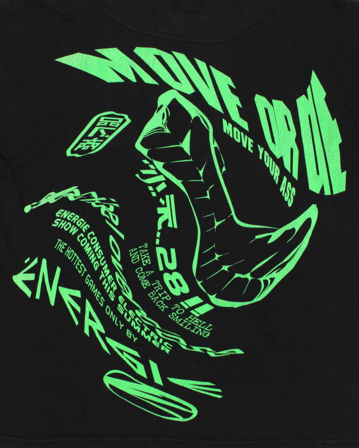 Vintage 1990s Energie 'Move Your Ass' Heavyweight Rave Made In Italy Crewneck T-Shirt - L
