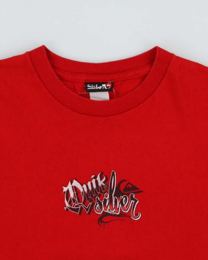 Vintage Y2K 00s Quiksilver Heavyweight Graffiti Crewneck T-Shirt - L
