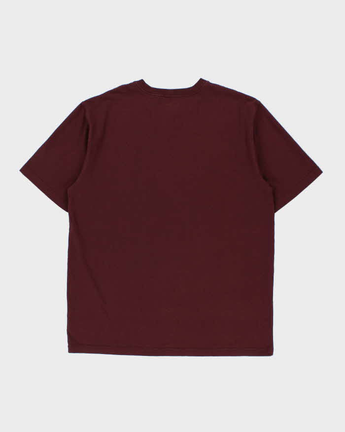 Vintage Carhartt Maroon Heavyweight Loose Fit Crewneck Pocket T-Shirt - L