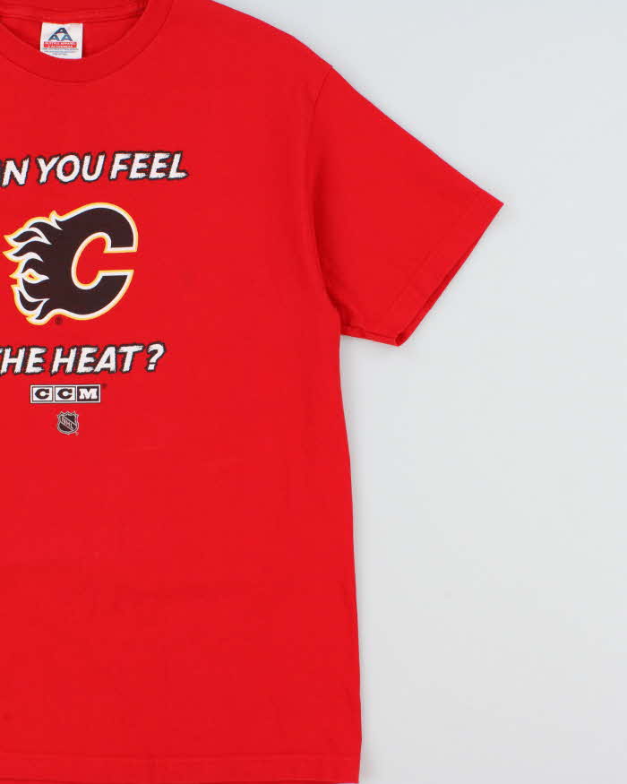 Vintage 1990s Galgary Flames NHL CCM Heavyweight Crewneck T-Shirt - L