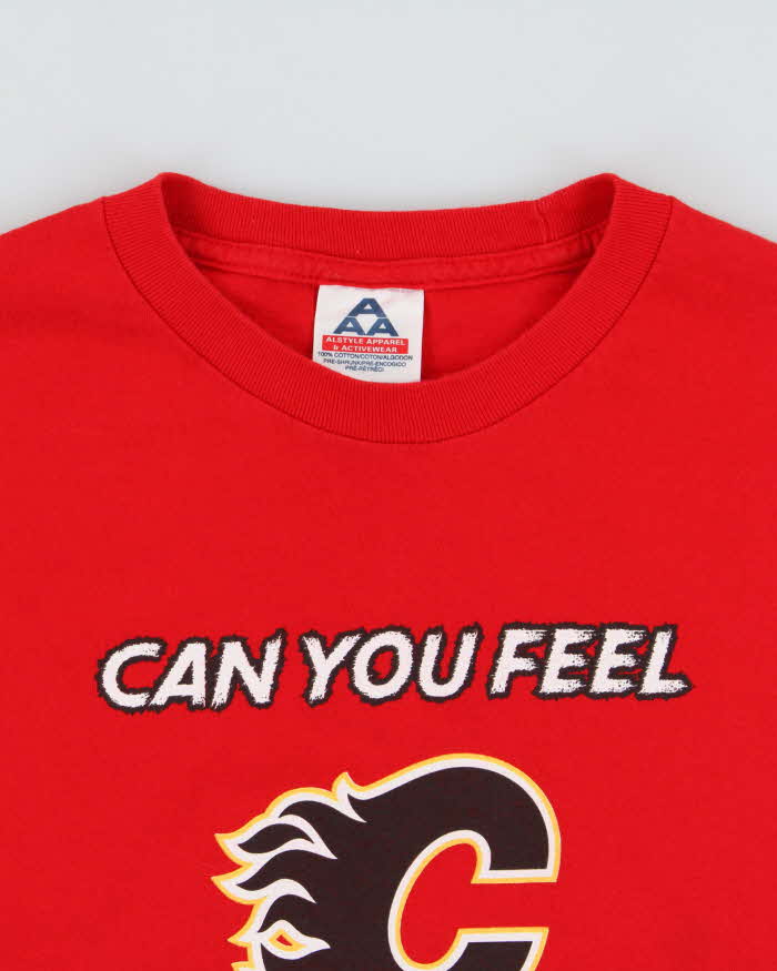 Vintage 1990s Galgary Flames NHL CCM Heavyweight Crewneck T-Shirt - L