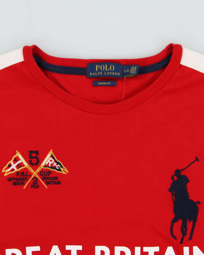Polo Ralph Lauren GB 2014 Ocean Challenge Big Pony Custom Fit Single Stitch Crewneck T-Shirt - L