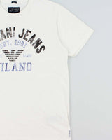 Vintage Armani Jeans Classic Distressed Milano Regular Fit Crewneck T-Shirt - XL