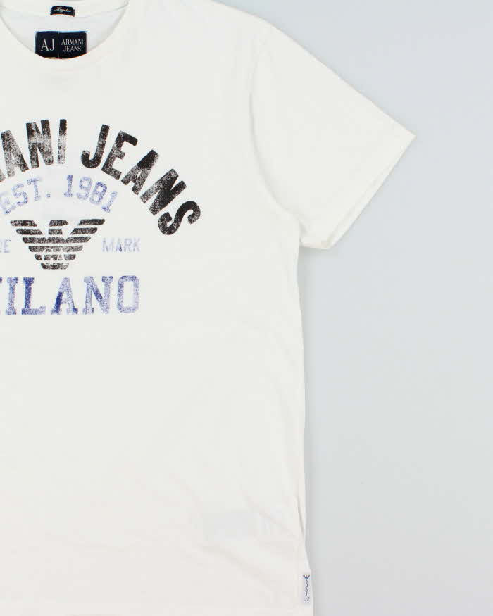 Vintage Armani Jeans Classic Distressed Milano Regular Fit Crewneck T-Shirt - XL