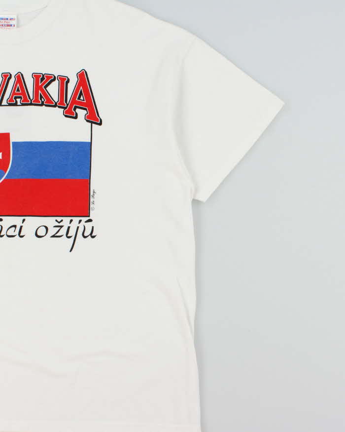 Vintage 1990s Le Pays Slovakia Heavyweight Made In USA Crewneck T-Shirt - XXL
