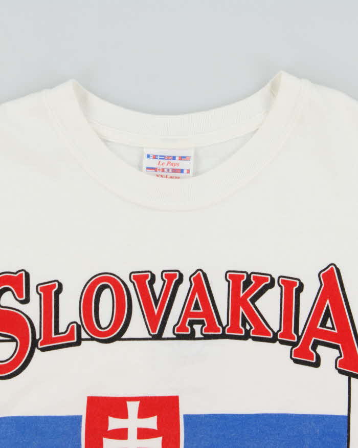Vintage 1990s Le Pays Slovakia Heavyweight Made In USA Crewneck T-Shirt - XXL