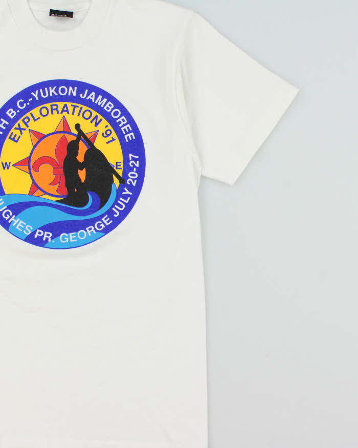 Vintage 1991 Yukon Jamboree Exploration Heavyweight Made In USA Screen Stars Single Stitch Crewneck T-Shirt - M