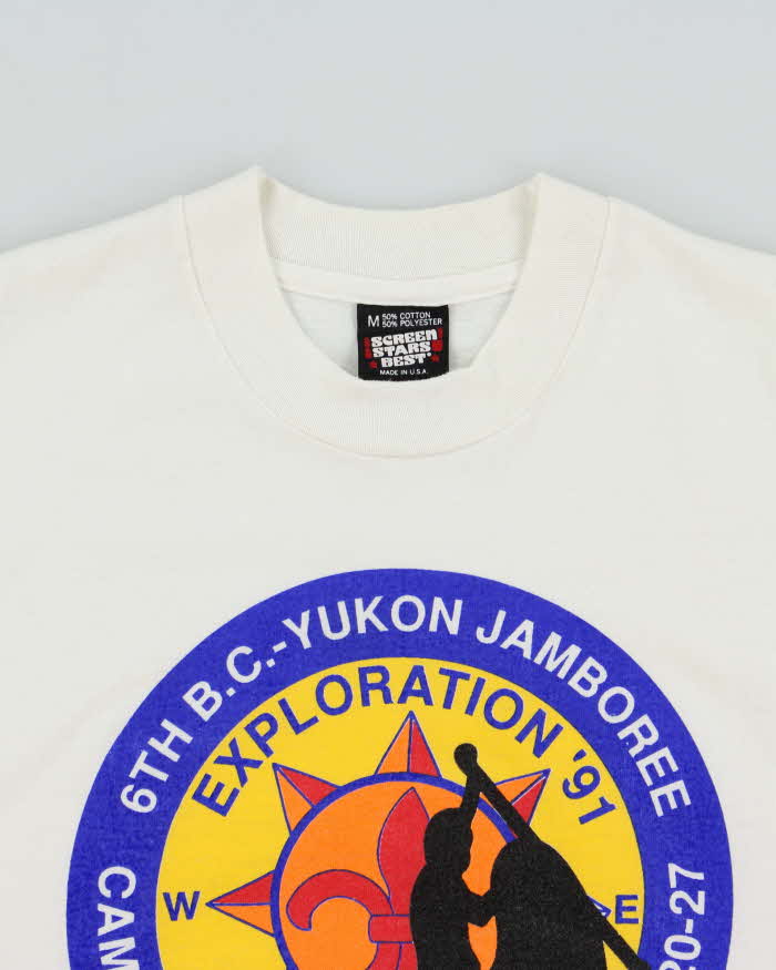 Vintage 1991 Yukon Jamboree Exploration Heavyweight Made In USA Screen Stars Single Stitch Crewneck T-Shirt - M