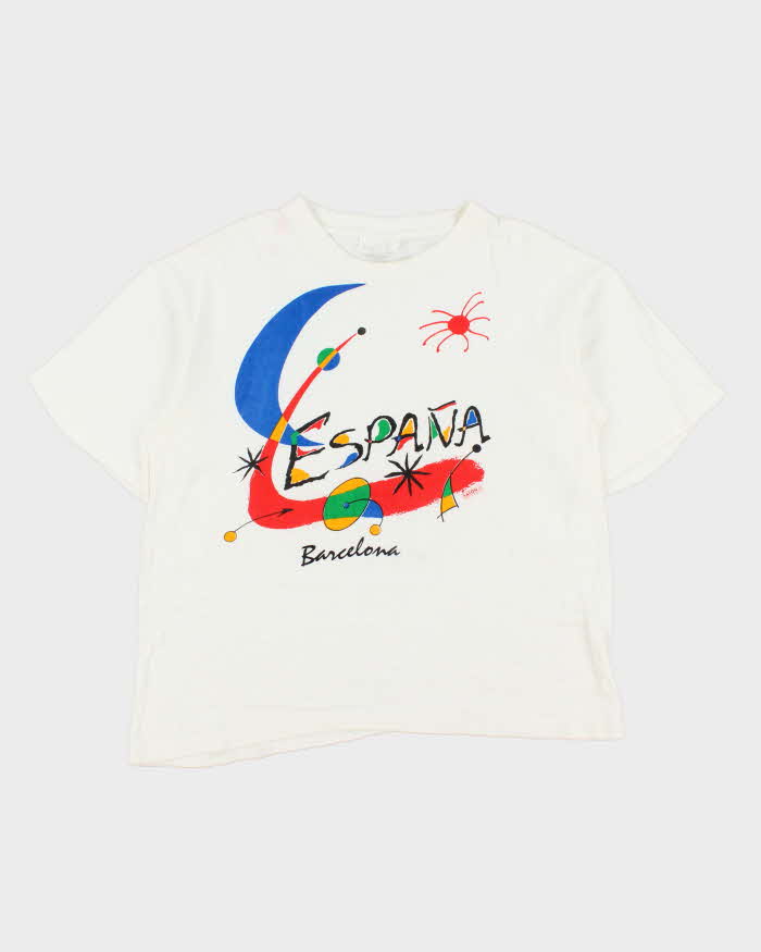 Vintage 1990s Barcelona España Graphic Heavyweight Crewneck T-Shirt - XL