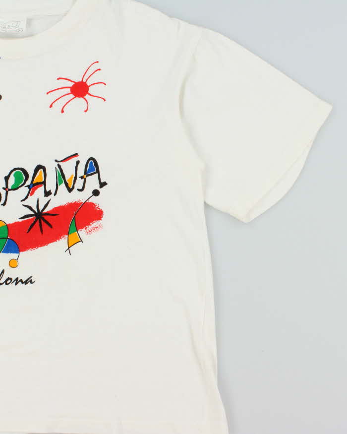 Vintage 1990s Barcelona España Graphic Heavyweight Crewneck T-Shirt - XL