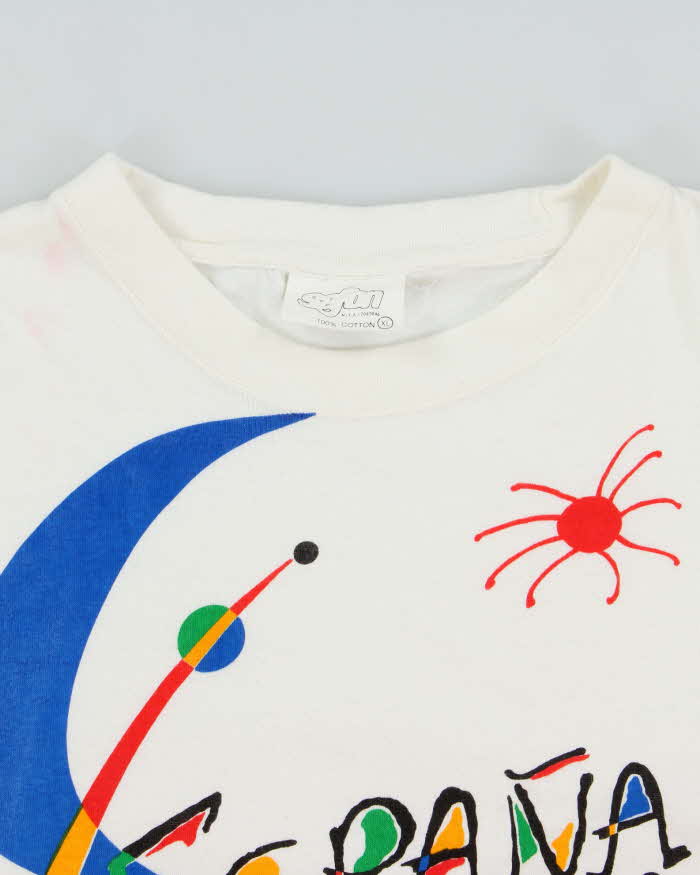 Vintage 1990s Barcelona España Graphic Heavyweight Crewneck T-Shirt - XL