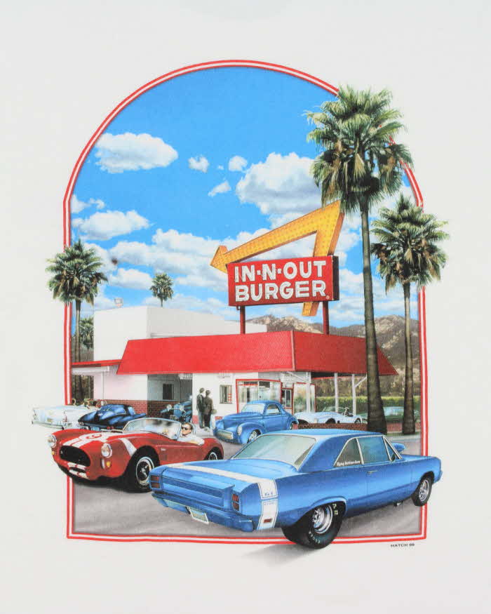 Vintage Y2K 2005 In-N-Out Burger Las Vegas Heavyweight Hanes Beefy Crewneck T-Shirt - M