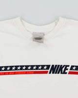 Vintage 2003 Y2K Nike 'There Is No Finish Line' Felt Logo Heavyweight Long Sleeve Crewneck T-Shirt - L