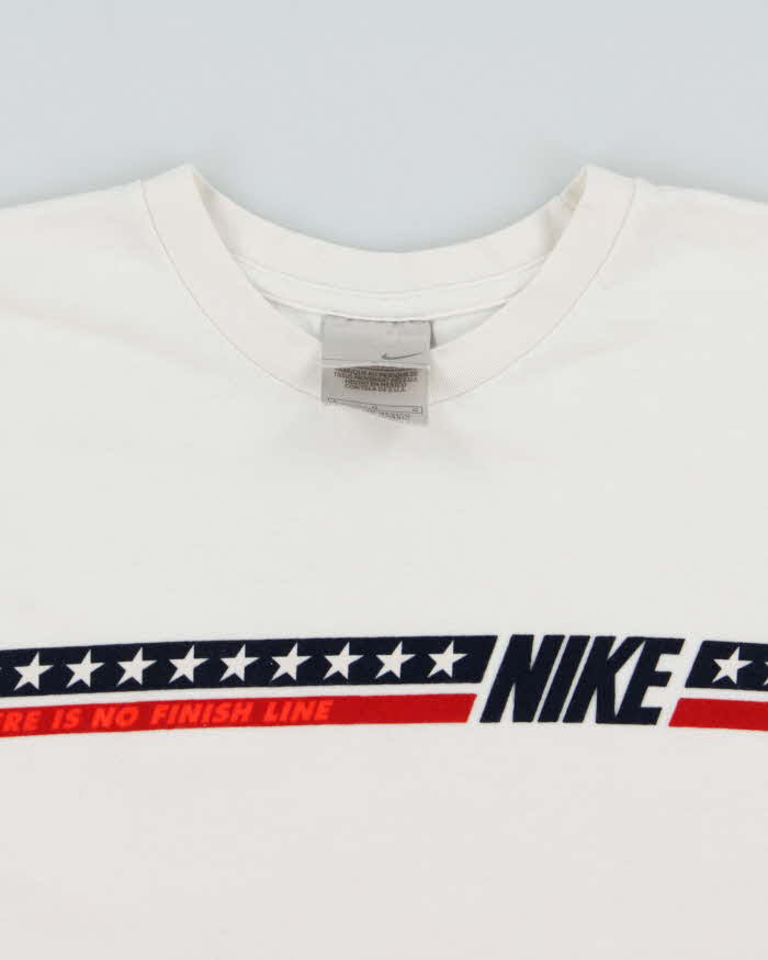 Vintage 2003 Y2K Nike 'There Is No Finish Line' Felt Logo Heavyweight Long Sleeve Crewneck T-Shirt - L