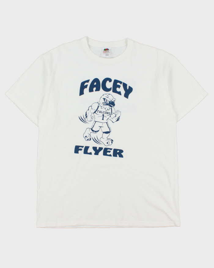 Vintage Y2K 00s Facey Flyer Falcons American Football Heavyweight Crewneck T-Shirt - L