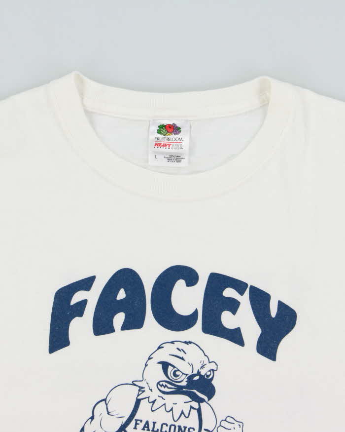 Vintage Y2K 00s Facey Flyer Falcons American Football Heavyweight Crewneck T-Shirt - L