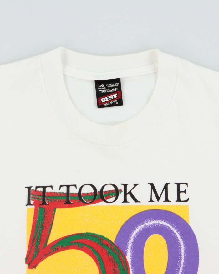 Vintage 1992 Peacock Papers Novelty Heavyweight Single Stitch Made In Canada Crewneck T-Shirt - L