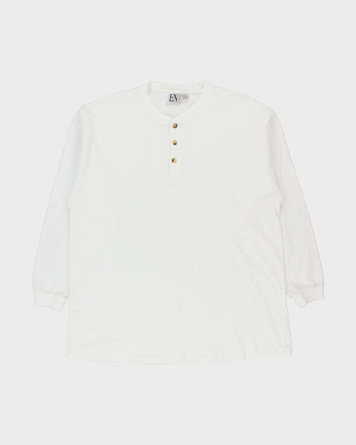 Vintage 1990s Essential Needs Heavyweight Long Sleeve Henley T-Shirt - XL