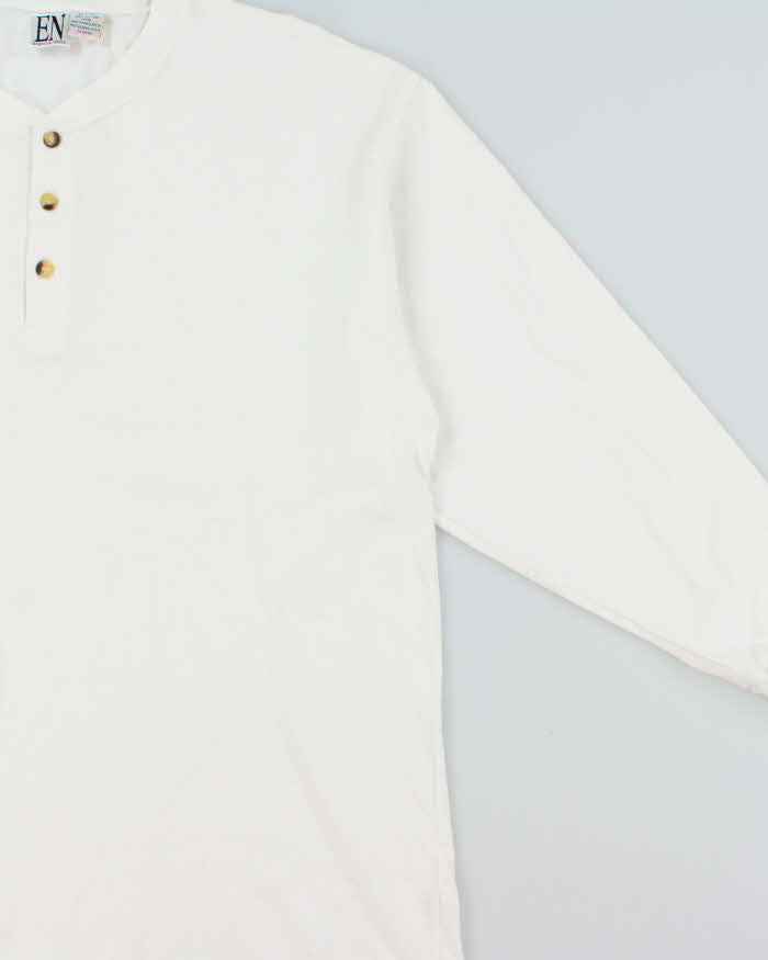 Vintage 1990s Essential Needs Heavyweight Long Sleeve Henley T-Shirt - XL