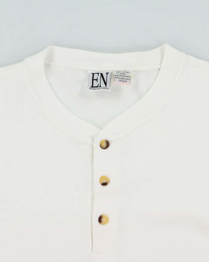 Vintage 1990s Essential Needs Heavyweight Long Sleeve Henley T-Shirt - XL