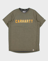 Vintage Carhartt Force Khaki Midweight Relaxed Fit Crewneck Logo T-Shirt - M