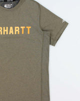Vintage Carhartt Force Khaki Midweight Relaxed Fit Crewneck Logo T-Shirt - M