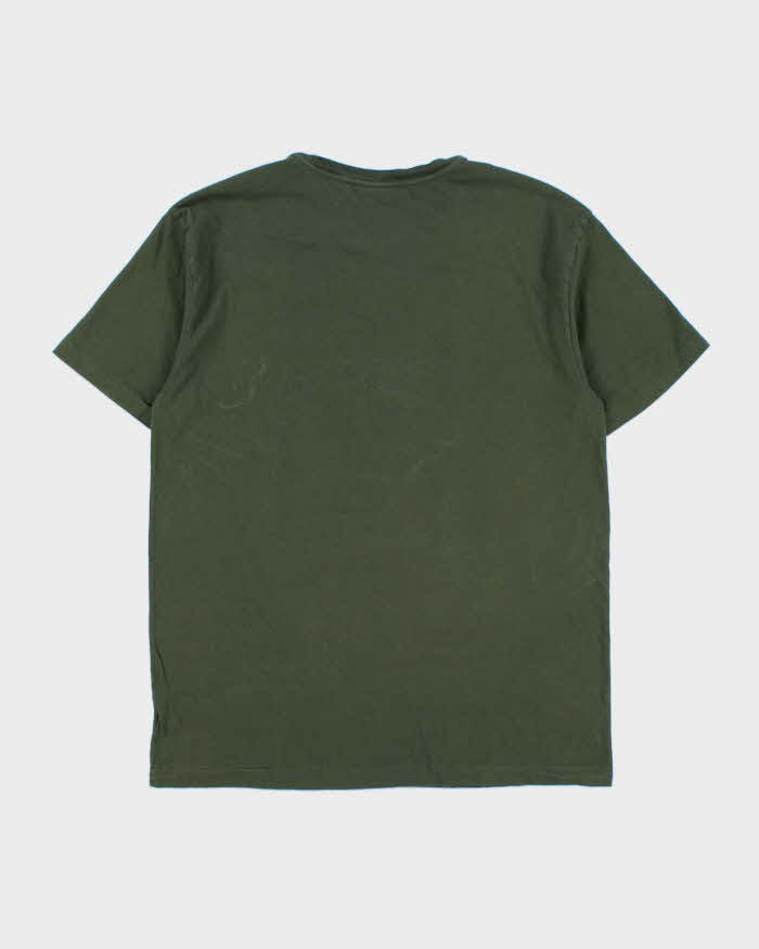 Vintage Y2K 00s Polo Ralph Lauren Khaki Classic Pony Single Stitch Crewneck T-Shirt - S